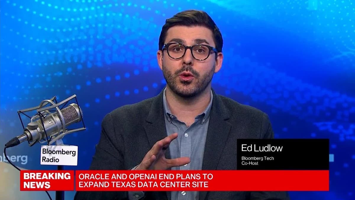 Bloomberg Businessweek Daily segment on Oracle and OpenAI ending plans to expand the Stargate data center